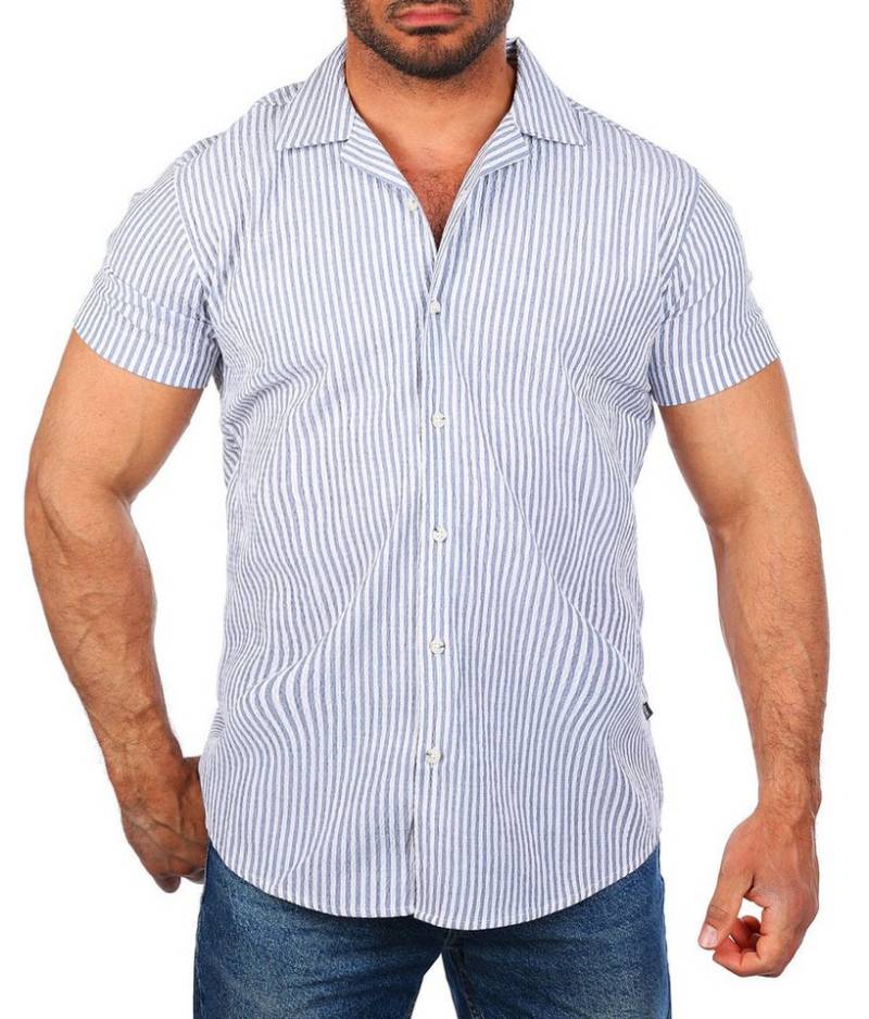 CARISMA Kurzarmhemd Herren Hemd trendig geriffelt gewebt retro Look 9270 von CARISMA