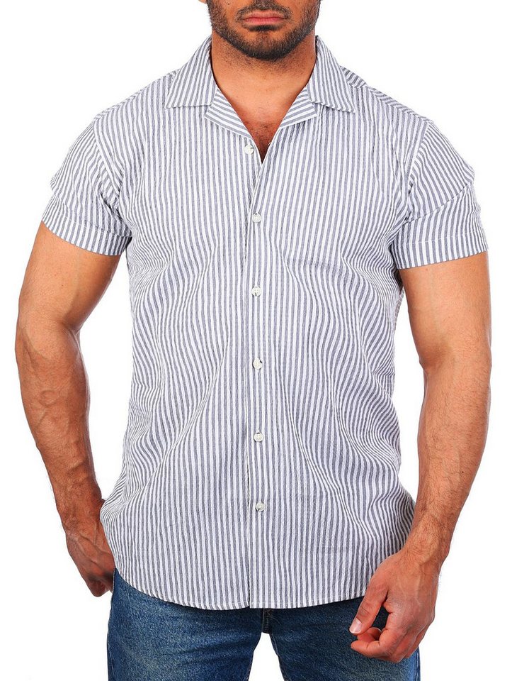 CARISMA Kurzarmhemd Herren Hemd trendig geriffelt gewebt retro Look 9270 von CARISMA