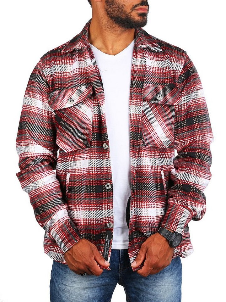 CARISMA Langarmhemd Herren Flanell Holzfäller Karo Hemd Jacke warmer Woll Mix 8535-8536 Regular Langarm Kentkragen Kariert von CARISMA