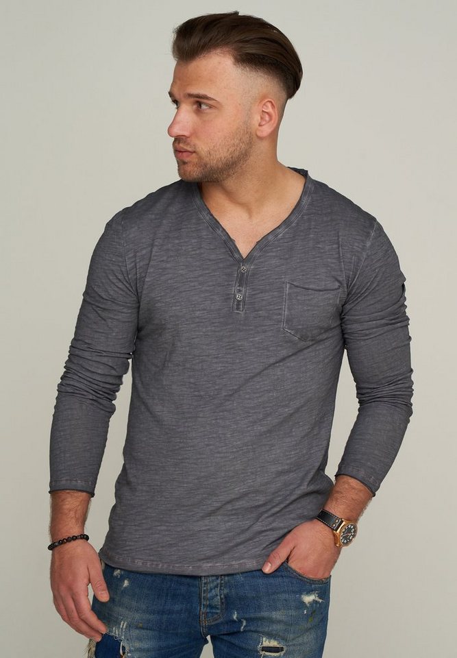 CARISMA Longsleeve CRSEWARD V-Neck mit Knopfleiste T-Shirt von CARISMA