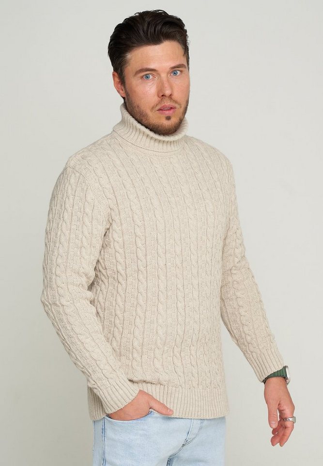 CARISMA Rollkragenpullover CRMUS Grobstrick Zopf-Muster von CARISMA