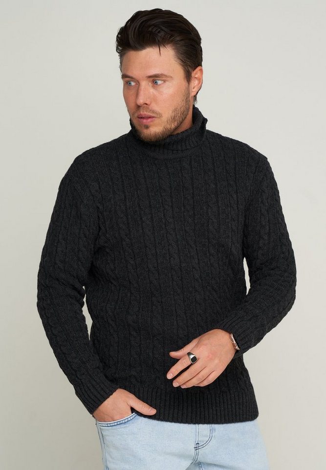 CARISMA Rollkragenpullover CRMUS Grobstrick Zopf-Muster von CARISMA