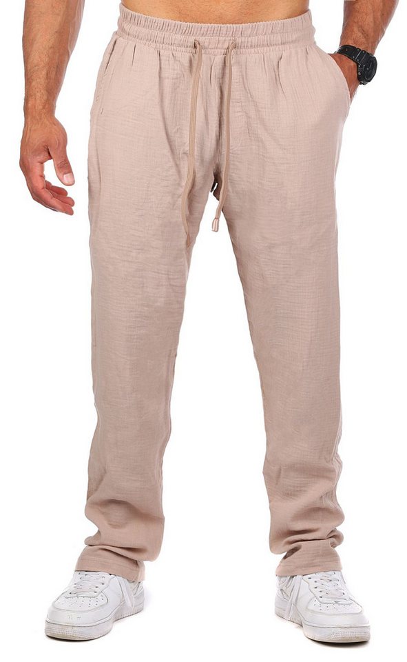 CARISMA Strandhose Herren Musselin Hose lang trendig angenehm luftig locker regular 2162 in Unifarbe von CARISMA