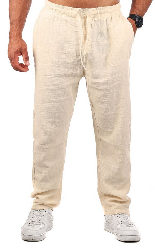 CARISMA Strandhose Herren Musselin Hose lang trendig angenehm luftig locker regular 2162 in Unifarbe von CARISMA
