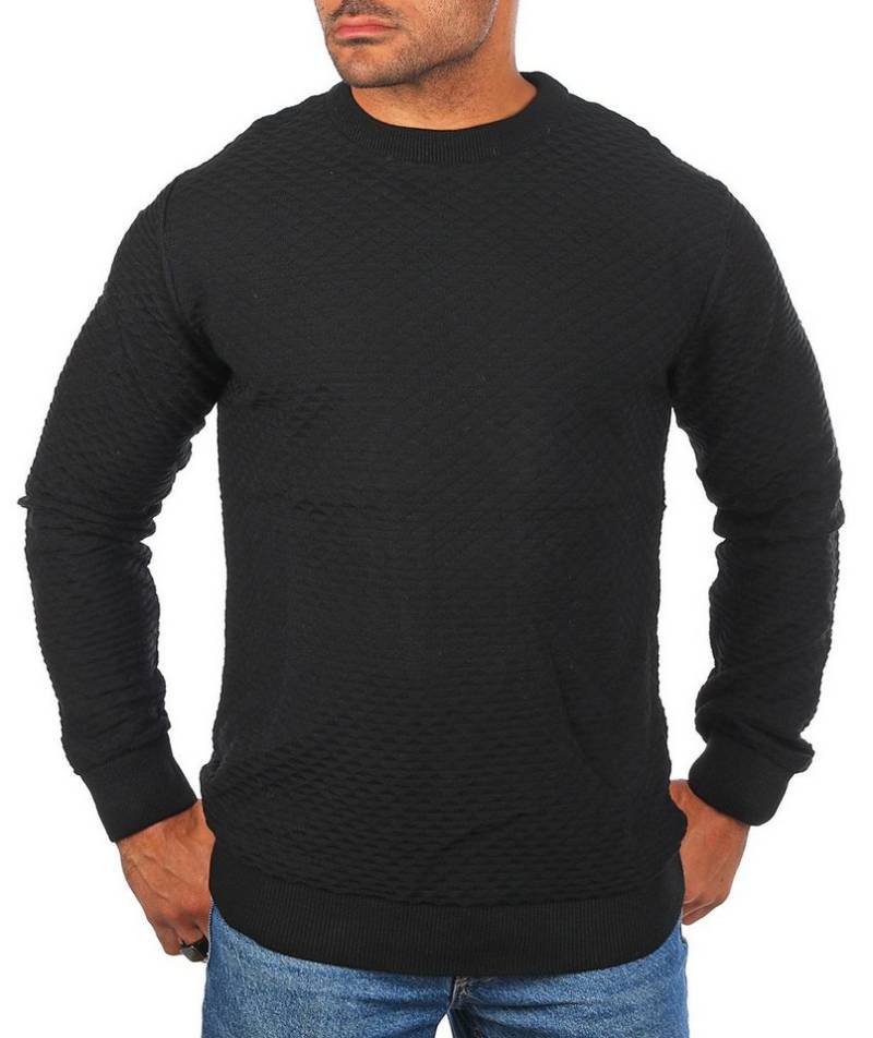 CARISMA Strickpullover Herren leichter Feinstrick Karo Strickmuster einfarbig uni 7848 von CARISMA