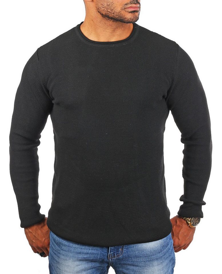 CARISMA Strickpullover Herren leichter Feinstrick einfarbig körperbetont dehbar flexibel 7786 von CARISMA