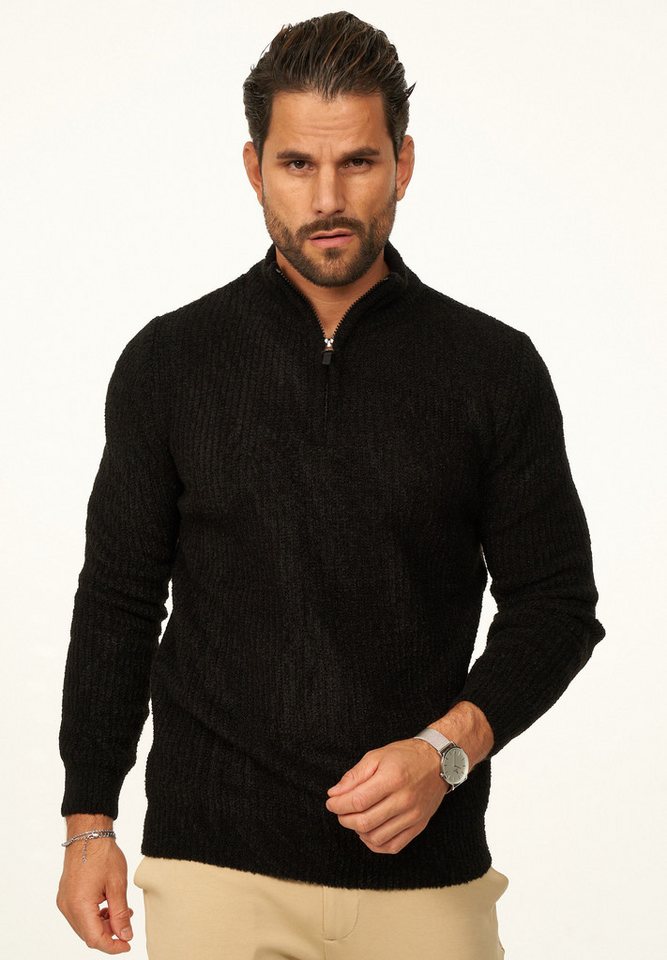 CARISMA Strickpullover als Weicher Grobstrick Troyer Pulli für Herren Männer Winterpullover als Half-Zip - Regular-Fit von CARISMA