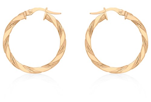 CARISSIMA Damen 25 mm Twist Creole Ohrringe 9k (375) Rotgold 5.51.0709 von CARISSIMA