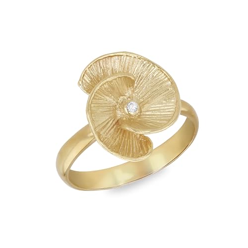 CARISSIMA Damen 9 Karat Gelbgold 0,01 ct Diamant Blumenring #Q von CARISSIMA