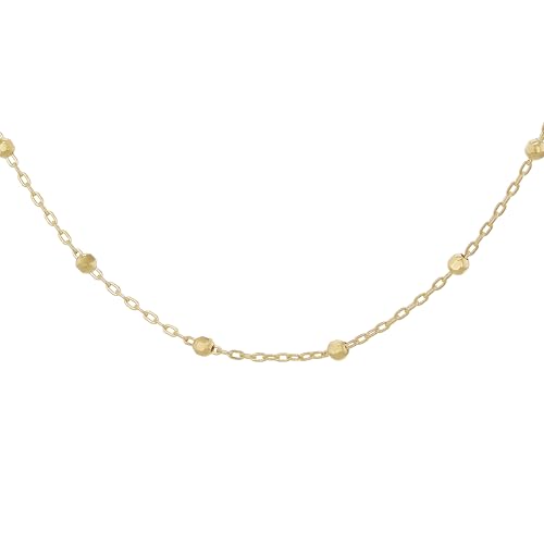 CARISSIMA Damen 9 Karat Gelbgold 1 mm Diamond Cut Ball Trace Halskette 46 cm/18" von CARISSIMA