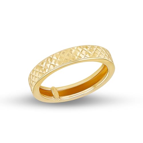 CARISSIMA Damen 9 Karat Gelbgold 4mm diamantierter Bandring – Größe R von CARISSIMA