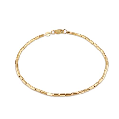 CARISSIMA Damen 9 Karat Gelbgold Mini Diamond Cut Bar Armband 19 cm/7,5" von CARISSIMA