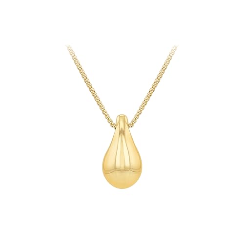 CARISSIMA Damen 9 Karat Gelbgold kleine Teardrop-Halskette, verstellbar 43 cm / 17" – 46 cm / 18" von CARISSIMA