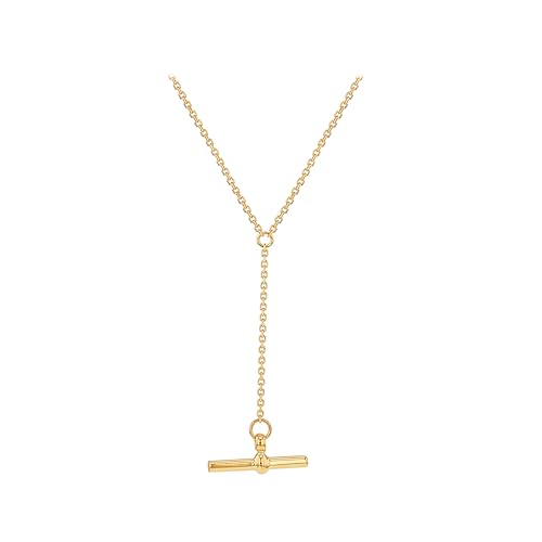 CARISSIMA Damen 9ct Gelbgold 8mm x 15mm T-Bar diamantgeschnittene Gliederkette 43cm/17'-46cm/18' von CARISSIMA