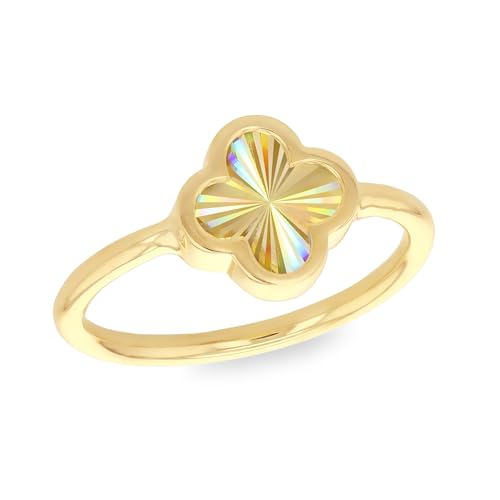 CARISSIMA Damen 9ct Gelbgold Regenbogen-Blüten Ring Größe Q von CARISSIMA