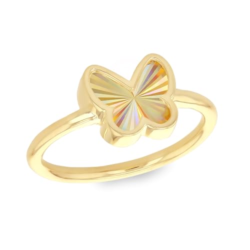 CARISSIMA Damen 9ct Gelbgold Regenbogen-Schmetterling Ring Größe M von CARISSIMA