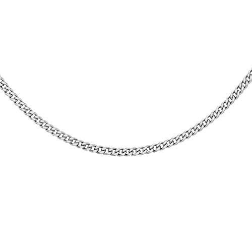 CARISSIMA Damen 9k (375) Weißgold 1.2mm Verstellbare Diamantschliff Panzerkette 5.13.0621 46cm/18zoll-51cm/20zoll von CARISSIMA