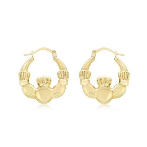 CARISSIMA Damen-Creolen 9 Karat 375 Gelbgold Claddagh 1.53.7359 von CARISSIMA