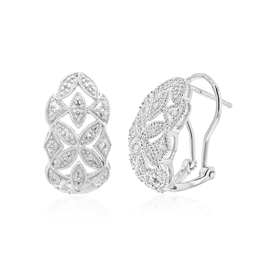 CARISSIMA Damen-Ohrringe 9 Karat (375) Weißgold Rundschliff Diamant von CARISSIMA