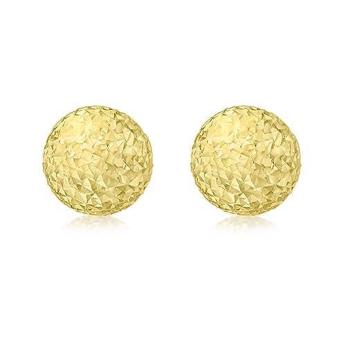 CARISSIMA Damen-Ohrstecker 9ct Yellow Diamond Cut 10mm Ball Stud 375 Gelbgold-1.55.8089 von CARISSIMA
