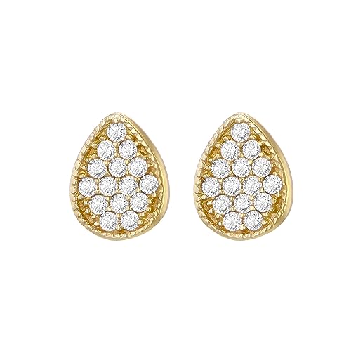 CARISSIMA Damen-Ohrstecker Cubic Pear Shaped 375 Gelbgold Zirkonia transparent Rundschliff 0.7 cm - 1.59.0402 von CARISSIMA