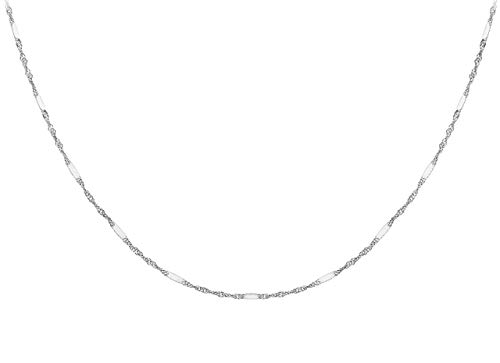 CARISSIMA Damen-Panzerkette Gold 9ct 20 Twist Bar Curb Chain of 16 inches 375 Weißgold 41 cm-5.13.6753 von CARISSIMA