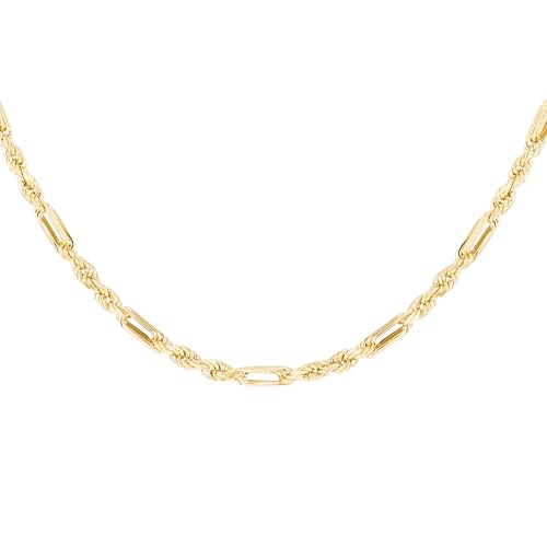 CARISSIMA Damenkette aus 9 Karat Gelbgold, 1,4 mm hohl, diamantiert, Figarope-Design, 55 cm / 22" von CARISSIMA