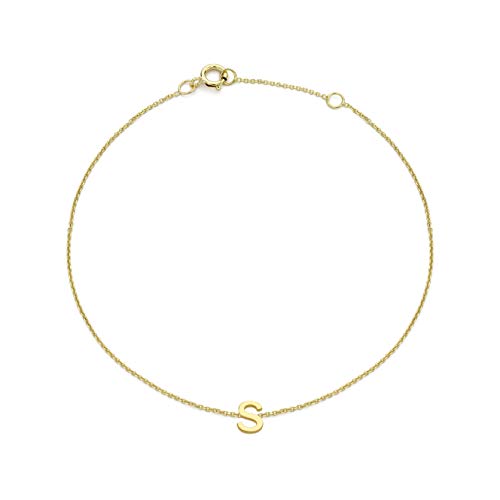 CARISSIMA Gold Damen-Armband Petite Buchstabe 'S' 9kt verstellbar 15-18cm von CARISSIMA