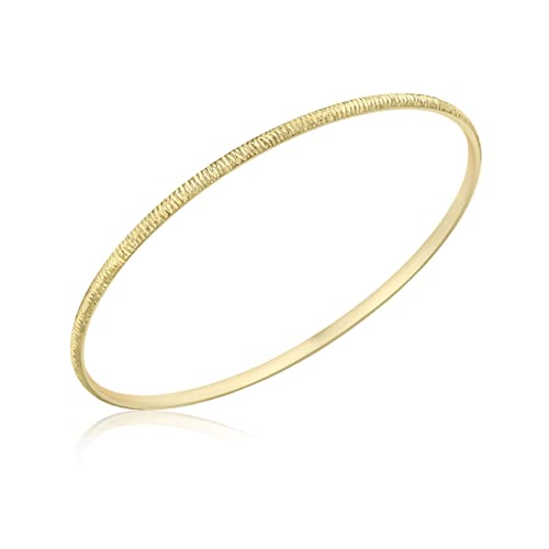 CARISSIMA Unisex-Armreif 9ct Yellow 2.6mm Textured Bangle 375 Gelbgold 6.5 cm-1.35.2745 von CARISSIMA
