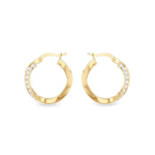 Carissima Damen 9 Karat Gelbgold 20 mm Twist CZ Creolen von CARISSIMA