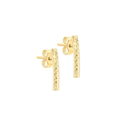 Carissima Damen 9 Karat Gelbgold Diamant-Cut Bar Drop Ohrringe von CARISSIMA