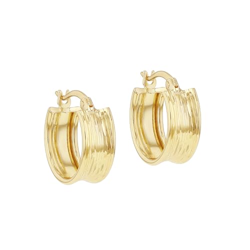 Carissima Damen 9ct Gelbgold 5,5mm x 14mm diamantgeschliffene Creolen-Ohrringe von CARISSIMA