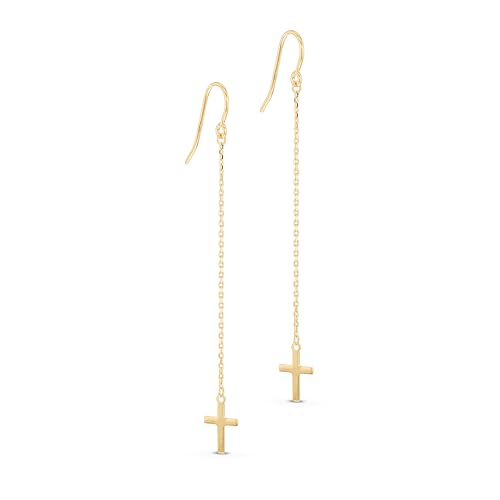 Carissima Damen 9ct Gelbgold Kreuz Hängeohrringe von CARISSIMA