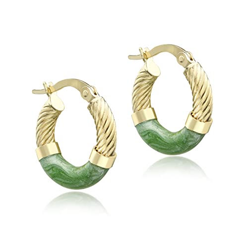 Carissima Damen-Creolen Gold 9 Karat (375) Emaille 16,5 mm, Gelbgold von CARISSIMA