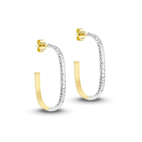 Carissima Damen-Halbohrringe aus 9 Karat bicolor Gold mit Diamantschliff von CARISSIMA