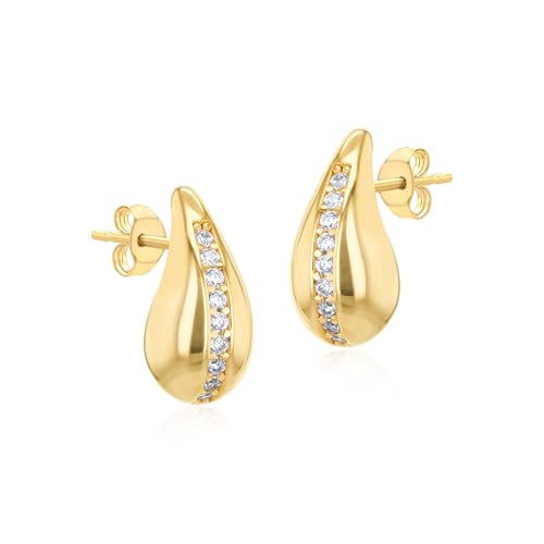 Carissima Damen-Ohrstecker aus 9 Karat Gelbgold mit 1 mm Zirkonia in Tropfenform von CARISSIMA