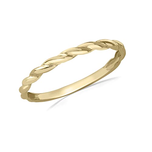 CARISSIMA Damen-Ring aus 9 Karat Gold, gedreht, stapelbar, Goldfarben von CARISSIMA