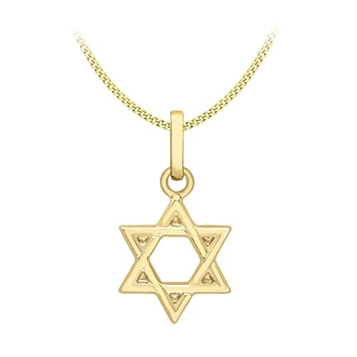 CARISSIMA 9ct Yellow Gold Star of David Pendant on Curb Chain of 46cm/18 von CARISSIMA