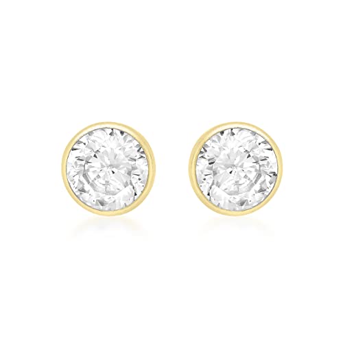 Carissima Gold Damen 18k (750) Gelbgold 5 mm Rund Cubic Zirkonia Ohrstecker 7.57.7529 von CARISSIMA