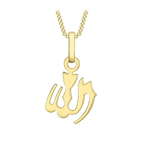 CARISSIMA Damen 9ct Gelb Gold Small Allah Pendant Necklace of 45.72cm von CARISSIMA