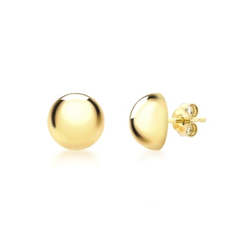 Carissima Gold Damen 9k (375) Gelbgold 8mm Halb Ball Poliert Ohrstecker 1.55.0503 von CARISSIMA