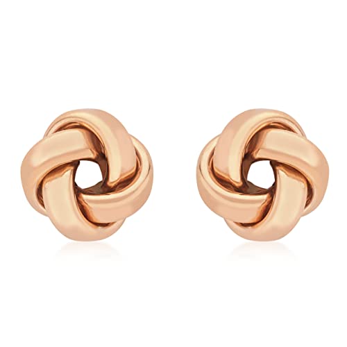 CARISSIMA Damen 9k (375) Rotgold 10mm rechteckig Tube Knoten Ohrstecker von CARISSIMA