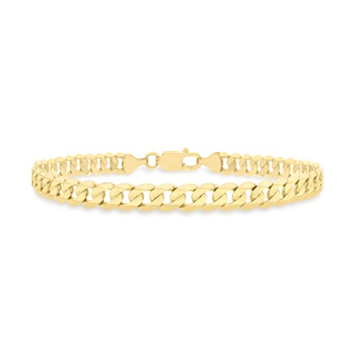 CARISSIMA Damen-Armband 9 Karat 375 Gelbgold Flat Diamant Cut Curb 8" 1.23.3633 von CARISSIMA