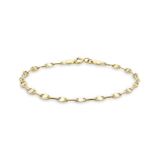 CARISSIMA Gold Damen Armband 9 Karat 375er Gelbgold Flache Glieder 19cm 1.26.7092 von CARISSIMA