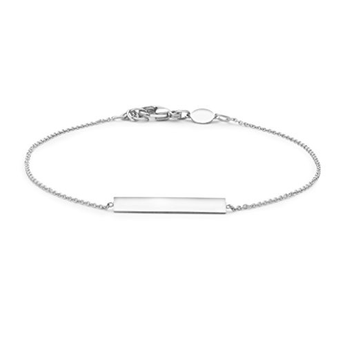 CARISSIMA Damen-Armband 9ct White Horizontal Bar Adjustable Bracelet 18cm-19cm/7-7.5 375 Weißgold-5.29.4602 von CARISSIMA