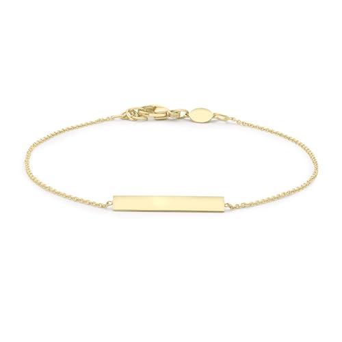 CARISSIMA Damen-Armband 9ct Yellow Bar Adjustable Bracelet 18cm-19cm/7-7.5 375 Gelbgold-1.29.4602 von CARISSIMA