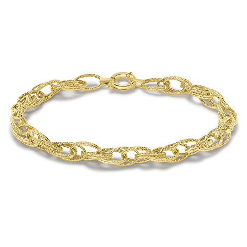 CARISSIMA Damen-Armband Double Oval Textured Link 375 Gelbgold 19 cm - 1.29.7072 von CARISSIMA