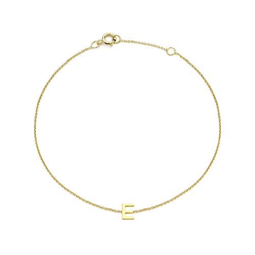 CARISSIMA Gold Damen-Armband Petite Buchstabe 'E' 9kt verstellbar 15-18cm von CARISSIMA