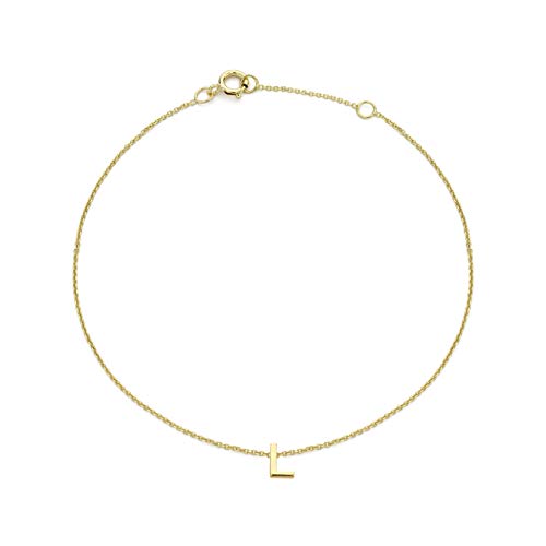 CARISSIMA Gold Damen-Armband Petite Buchstabe 'L' 9kt verstellbar 15-18cm von CARISSIMA