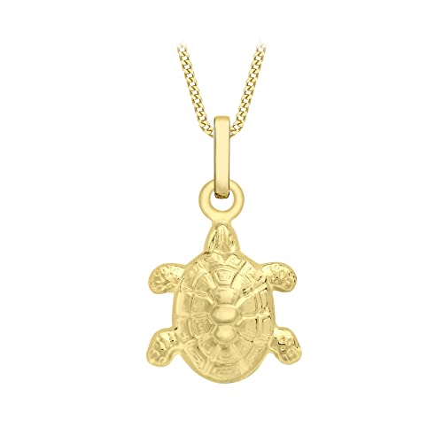 CARISSIMA Damen-Kette mit Anhänger 9ct Turtle Charm Pendant on Adjustable Curb Chain 375 Gelbgold 46 cm - 1.45.5134 von CARISSIMA